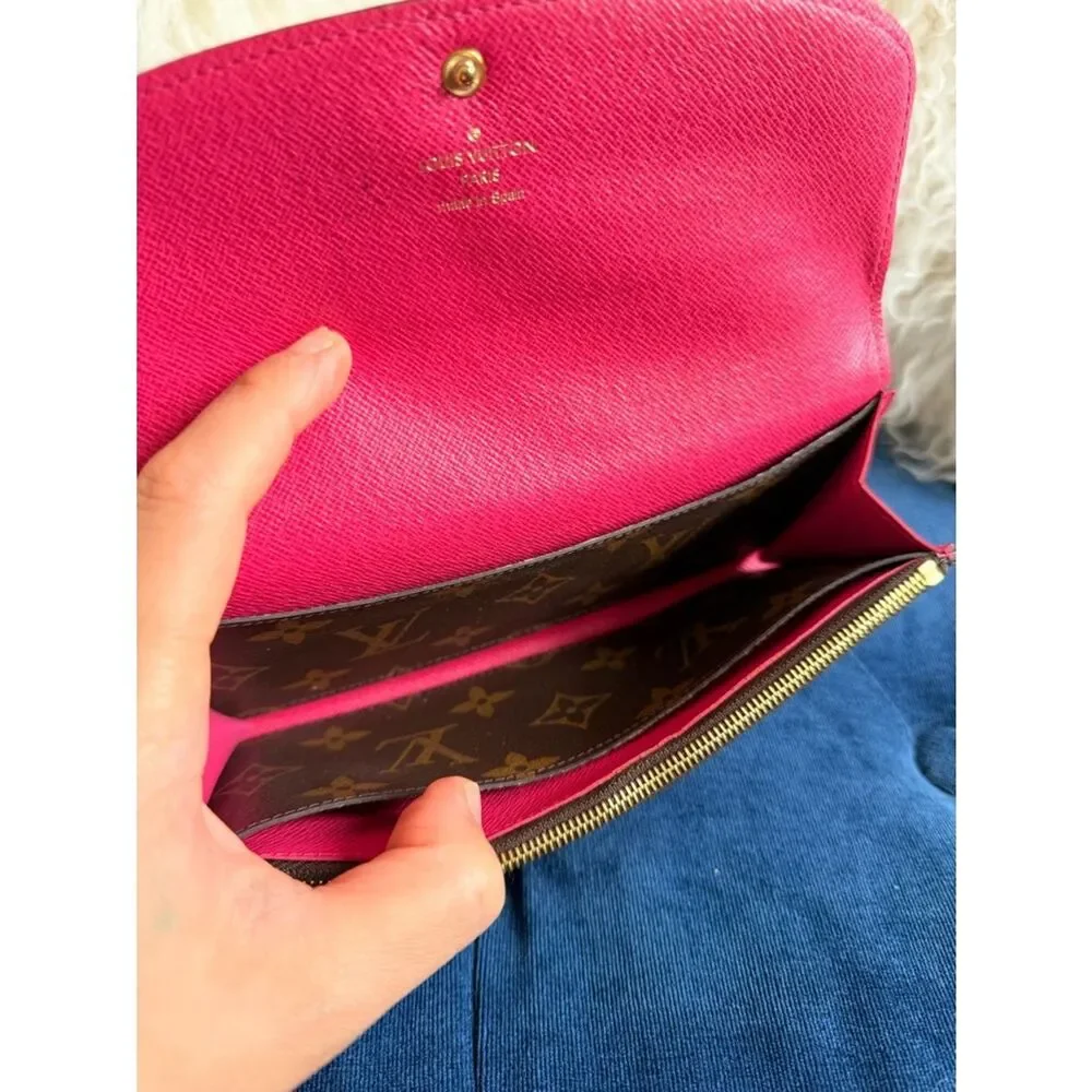Louis Vuitton Monogram Canvas Continental Wallet with Red Snap